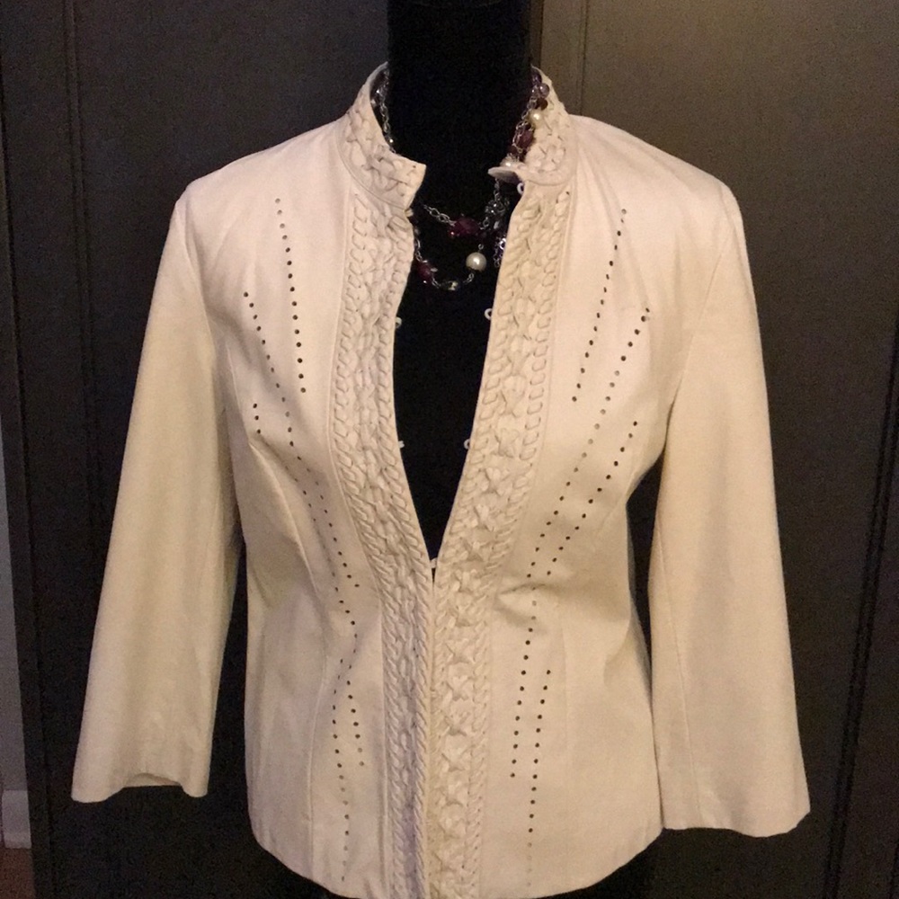 Chicos size 0 polyurethane ( faux leather ) jacket